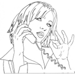 Dibujo para colorear Mujer Hablando Por Telefono Dibujo De Vendedora De Telemarketing Convenciendo A Un Cliente Por Telefono Para Pintar Y Colorear