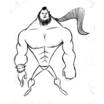 Dibujo para colorear Dibujo De Sanson Con Pelo Largo Para Pintar Y Colorear A Samson Sansom Samsom Musculoso Y Fuerte