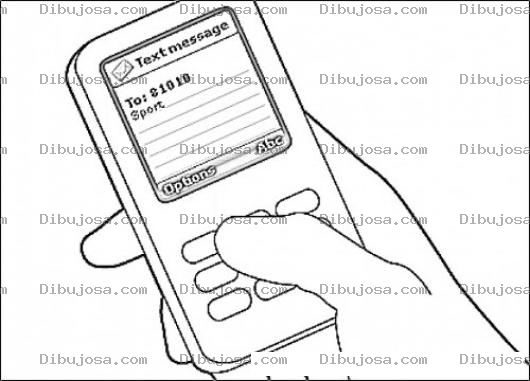 Dibujo para colorear Dibujo De Mensaje De Texto En Celular Para Pintar Y Colorear