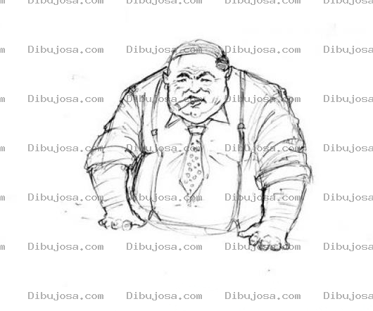 Dibujo para colorear Dibujo De Jefe Gordo Para Pintar Y Colorear