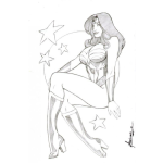 Dibujo para colorear Dibujo De La Mujer Maravilla Sentada Para Pintar Y Colorear