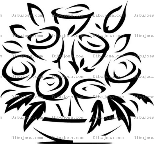 Dibujo para colorear Colorear siete rosas