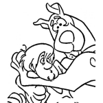 Dibujo para colorear Dibujo De Scoobydoo Abrazando A Shaggy Muerto De Miedo Para Pintar Y Colorear
