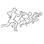 Dibujo para colorear En Sus Marcas Listos Fuera Dibujo De Una Carrera Para Pintar Y Colorear 3 Hombre Corriendo
