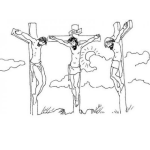 Dibujo para colorear I.N.R.I. Iesus Nazarenus Rex Iudaeorum Dibujo De La Crucifixion De JESUS Para Pintar Y Colorear A JESUCRISTO Crucificado