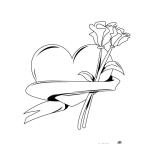 Dibujo para colorear Colorear rosas con un corazon