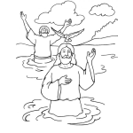 Dibujo para colorear Dibujo Del Bautismo De Jesus Para Pintar Y Colorear A Juan Y A Jesus
