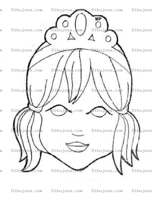 Dibujo para colorear Mascara De Princesa Para Pintar Colorear Y Recortar Una Mascara De Princesita