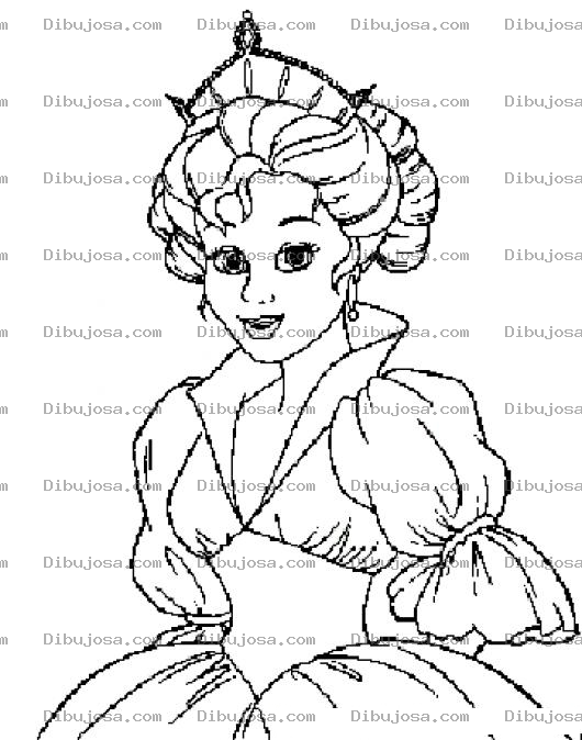 Dibujo para colorear Dibujo De Reina Con Corona Para Pintar Y Colorear Reyna Bonita
