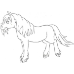 Dibujo para colorear Ibujo De Caballito Pony Comiendo Sacate Para Pintar Y Colorear