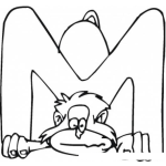 Dibujo para colorear Colorear la letra M de Mono