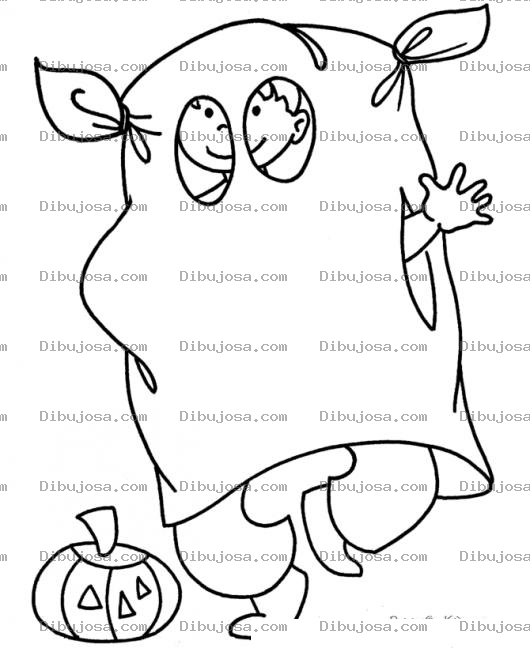 Dibujo para colorear Disfraz De Fantasma Para Pintar Y Colorear