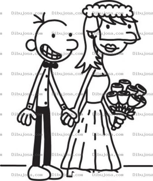 Dibujo para colorear La Boda De Un Ingenuo Para Pintar Y Colorear Dibujo De Esposo Chiquito Y Delgadito
