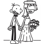 Dibujo para colorear La Boda De Un Ingenuo Para Pintar Y Colorear Dibujo De Esposo Chiquito Y Delgadito
