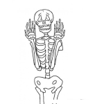 Dibujo para colorear Dibujo De Calavera Miedosa Para Pintar Y Colorear Esqueleto Humano Con Miedo