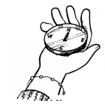 Dibujo para colorear Brujula En Mano Para Pintar Y Colorear