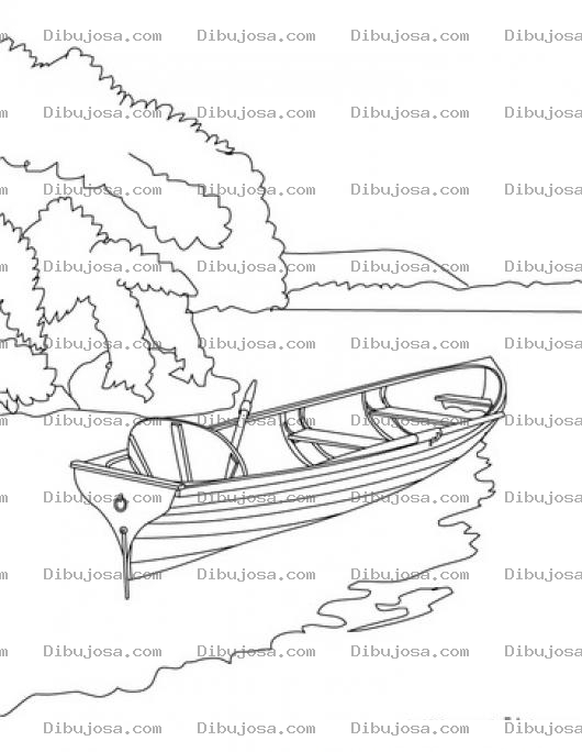 Dibujo para colorear Dibujo De Lancha En Un Lago Par Apintar Y Colorear