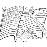 Dibujo para colorear Jirafa Gringa Dibujo De Jirafa Con Bandera De Los Eeuu Para Pintar Y Colorear Jirafita Estadounidense