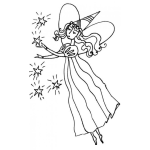 Dibujo para colorear Dibujo De Hada De Estrellitas Para Pintar Y Colorear