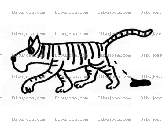 Dibujo para colorear Ibujo De Perro Tigre Haciendo Popo Para Pintar Y Colorear Pantera Cagando