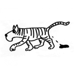 Dibujo para colorear Ibujo De Perro Tigre Haciendo Popo Para Pintar Y Colorear Pantera Cagando