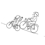 Dibujo para colorear Dibujo De Hija Y Papa En Bicicleta Para Pintar Y Colorear
