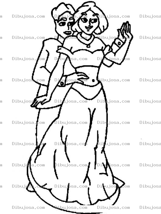 Dibujo para colorear Belly Dance Dibujo De Prinesa Hindu Bailando Con Su Principe El Baile Del Vientre Para Pintar Y Colorear