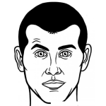 Dibujo para colorear Dibujo De Hombre Con Pelo Negro Y Ojos Claros Para Pintar Y Colorear