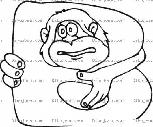 Dibujo para colorear Colorear la letra B con un monito