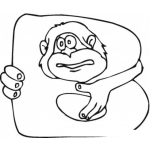 Dibujo para colorear Colorear la letra B con un monito