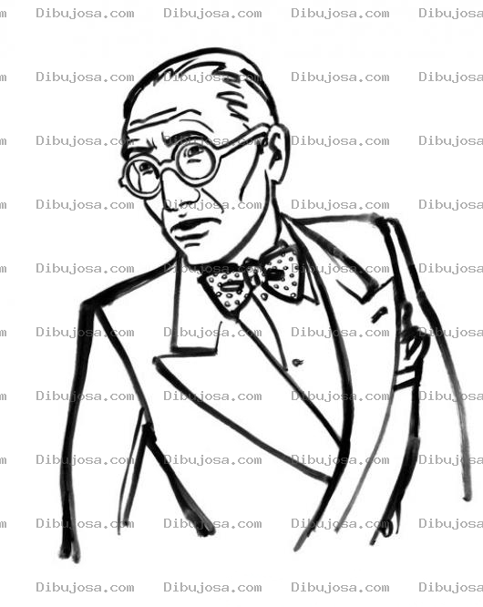 Dibujo para colorear Ibujo De Viejito Vestido Con Traje Formal Para Pintar Y Colorear