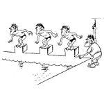 Dibujo para colorear Competencia De Natacion Para Pintar Y Colorear Dibujo De Nadadores Compitiendo En Una Piscina