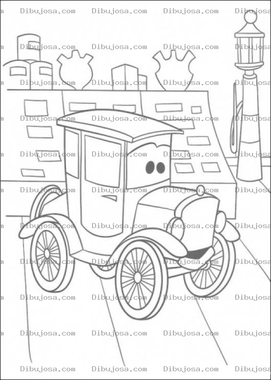 Dibujo para colorear Dibujo De Carrito Clasico De Carro Cars Para Pintar Y Colorear