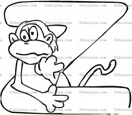 Dibujo para colorear Colorear la letra Z con un monito