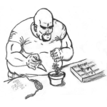 Dibujo para colorear Dibujo De Jardinero Gordo Pelon Para Pintar Y Colorear