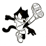 Dibujo para colorear Dibujo Del Gato Felix Con Zapatos De Futbol Para Pintar Y Colorear