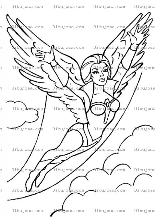 Dibujo para colorear Dibujo De Mujer Voladora Para Pintar Y Colorear