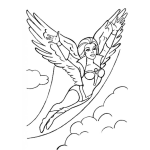 Dibujo para colorear Dibujo De Mujer Voladora Para Pintar Y Colorear