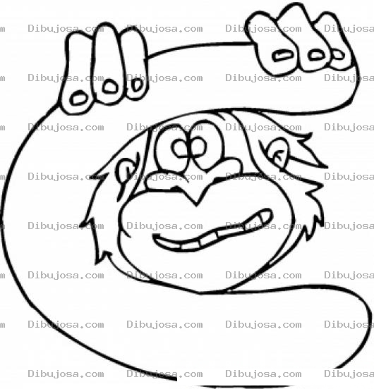 Dibujo para colorear Colorear la letra C con un monito