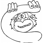 Dibujo para colorear Colorear la letra C con un monito
