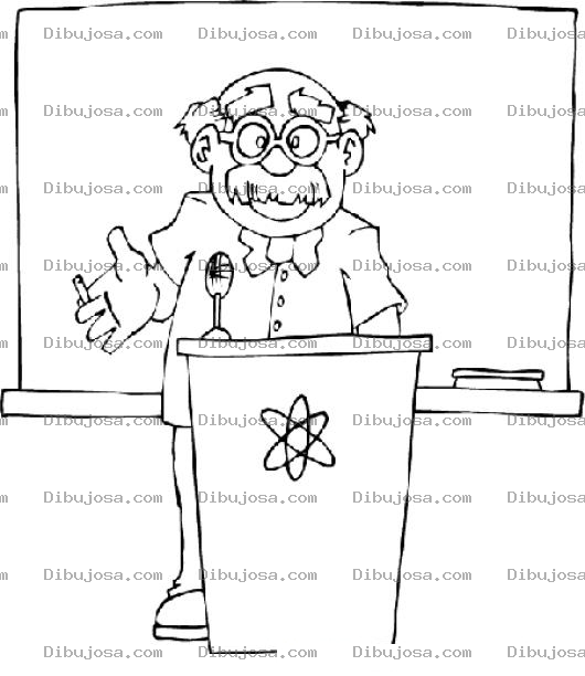 Dibujo para colorear Signo Del Atomo Dibujo De Profesor Dando Clases De Energia Nuclera Y Fisica Cuantica Para Pintar Y Colorear