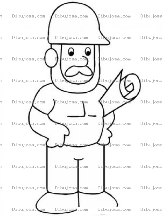 Dibujo para colorear Ingeniero Constructor Dibujo De Ingeniero Civil Con Planos Bajo El Brazo Para Pintar Y Colorear