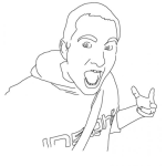 Dibujo para colorear Dibujo De Cholo Rapeando Para Pintar Y Colorear