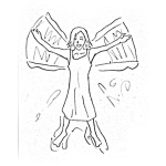 Dibujo para colorear Dibujo De Mujer Volando Como Pajaro Para Pintar Y Colorear