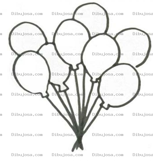 Dibujo para colorear Ocho Globos Dibujo De 8 Globos Para Pintar Y Colorear