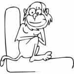 Dibujo para colorear Colorear la letra L con un monito