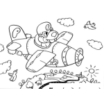 Dibujo para colorear Dibujo De Oso Volando En Avioneta Para Pintar Y Colorear Osito Aviador