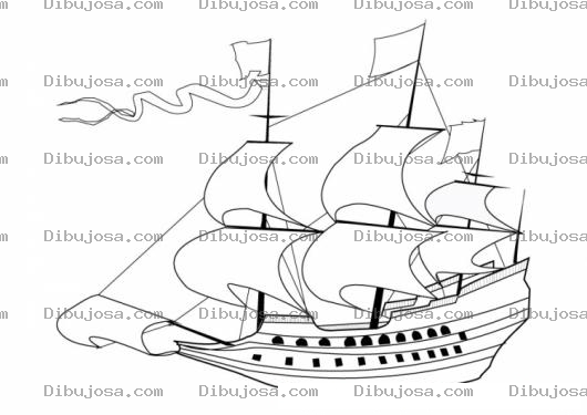Dibujo para colorear Barco De Velas Para Pintar Y Colorear