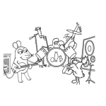 Dibujo para colorear Dibujo De Animales Rockeros Tocando En Una Banda Para Pintar Y Colorear Animales Musicos