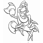 Dibujo para colorear Dibujo De Ariel El Cangrejo De La Sirenita Para Pintar Y Colorear